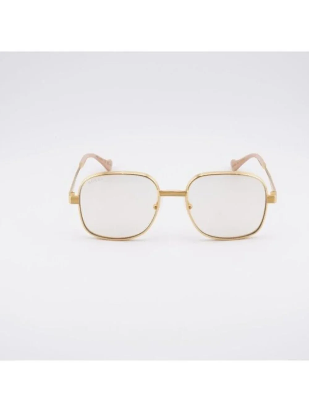 Gucci GG0788S 001 Sunglasses Gold Square Frame, Yellow Lenses